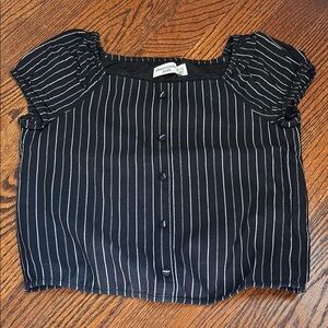 Abercrombie kids Black Striped Blouse